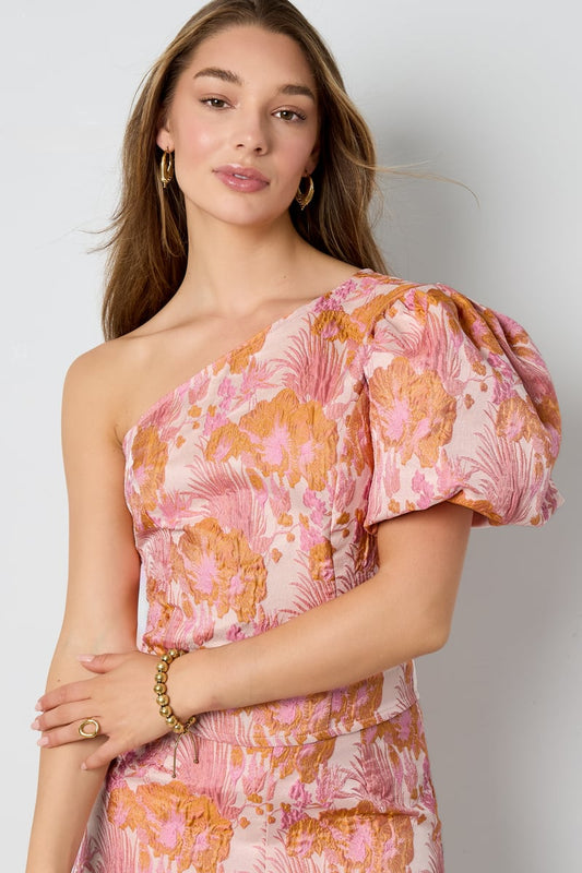 Short sleeve tops Floral print Elegant Spring/Summer