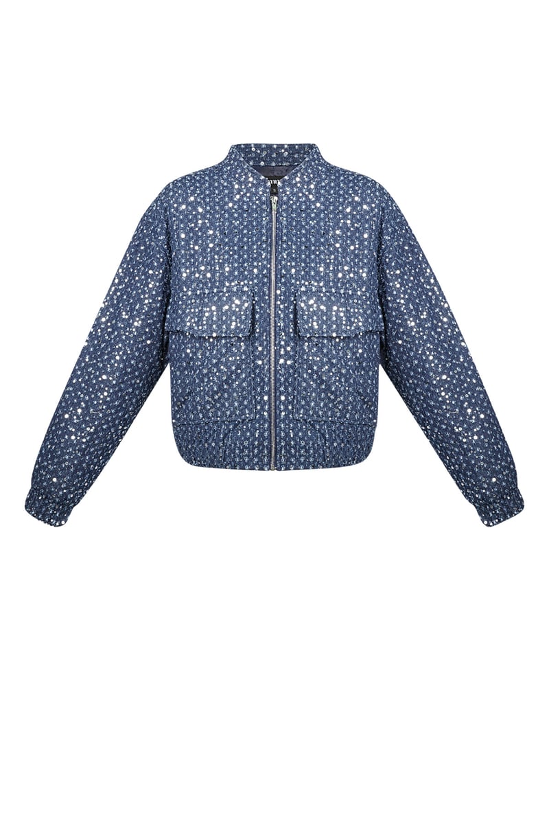 Denim jacket with sequins