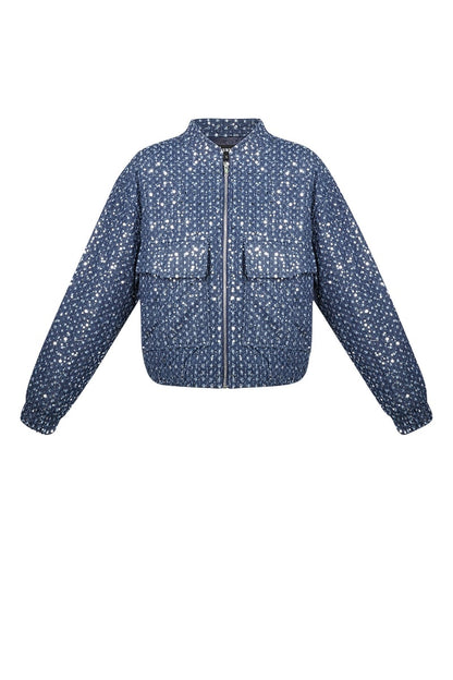 Denim jacket with sequins