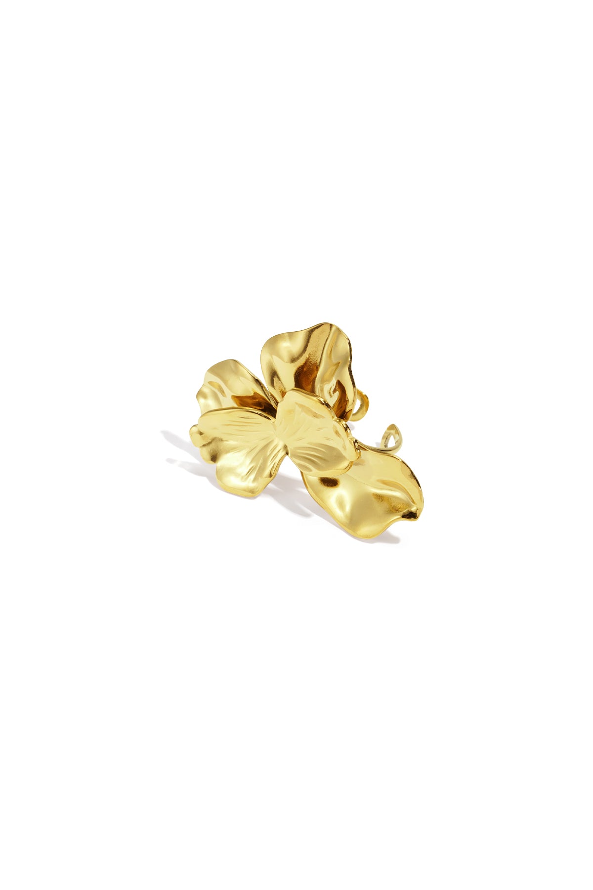 Gold Blome ring featuring a detailed flower-shaped design displayed on a white background from Sorea Fashion.