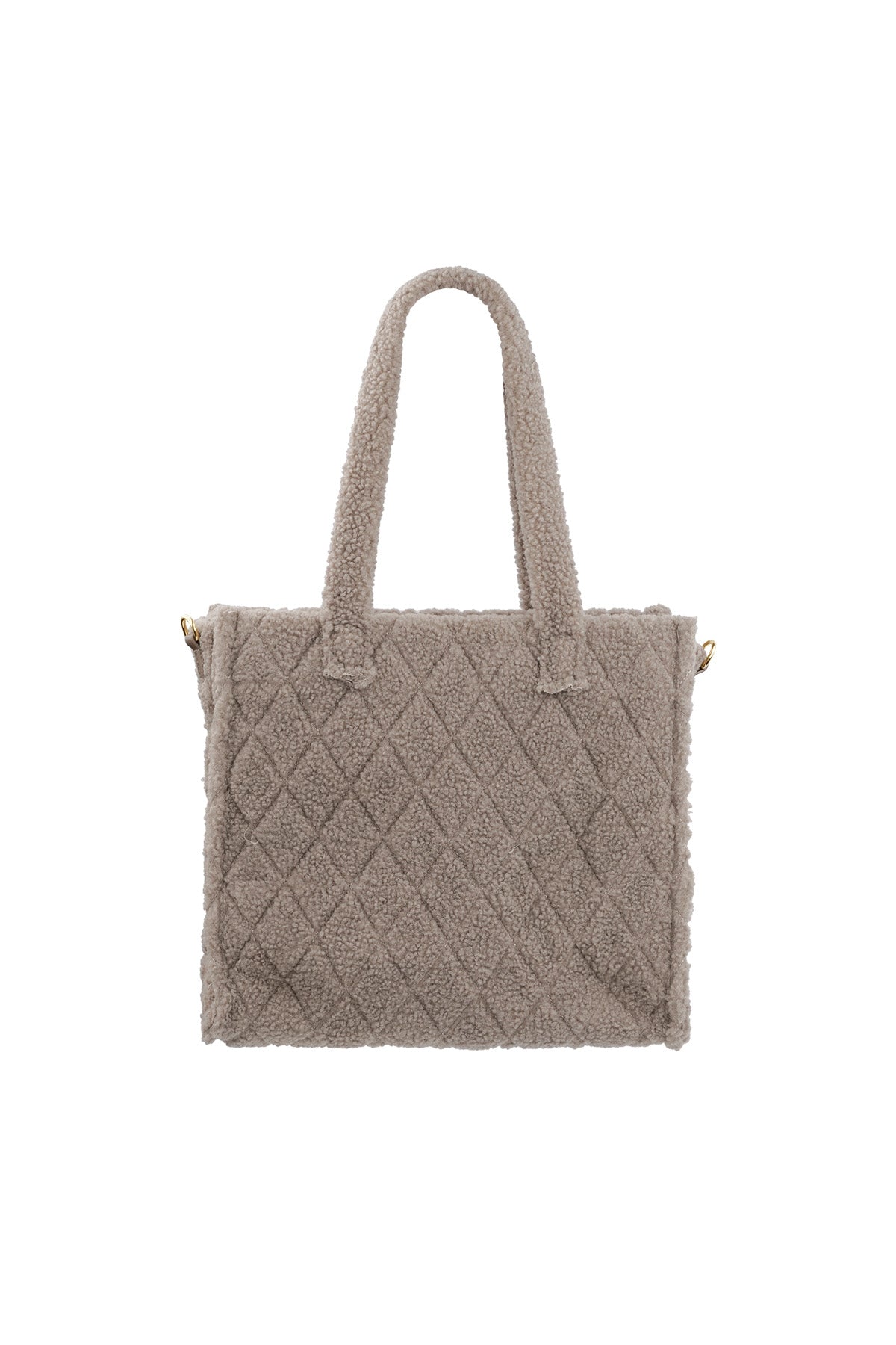 Grey Coco tote bag with a soft structured design shown in a styled outfit from Sorea Fashion.