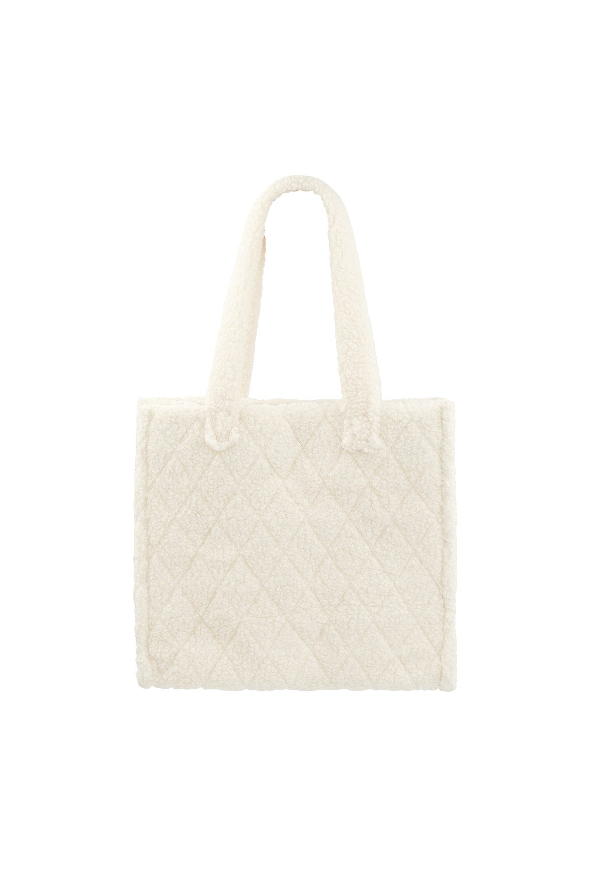White Coco tote bag with a minimalist soft-structured design shown on a white background from Sorea Fashion.