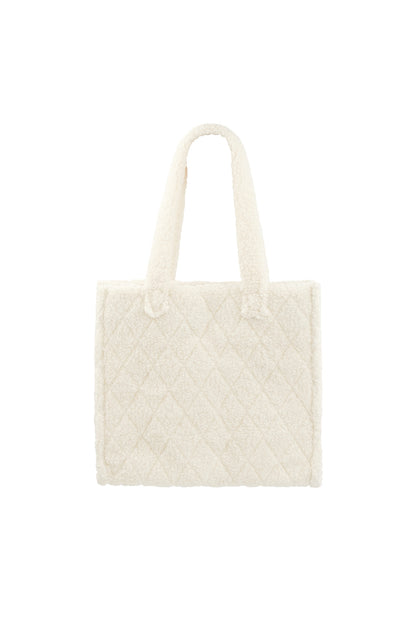 White Coco tote bag with a minimalist soft-structured design shown on a white background from Sorea Fashion.
