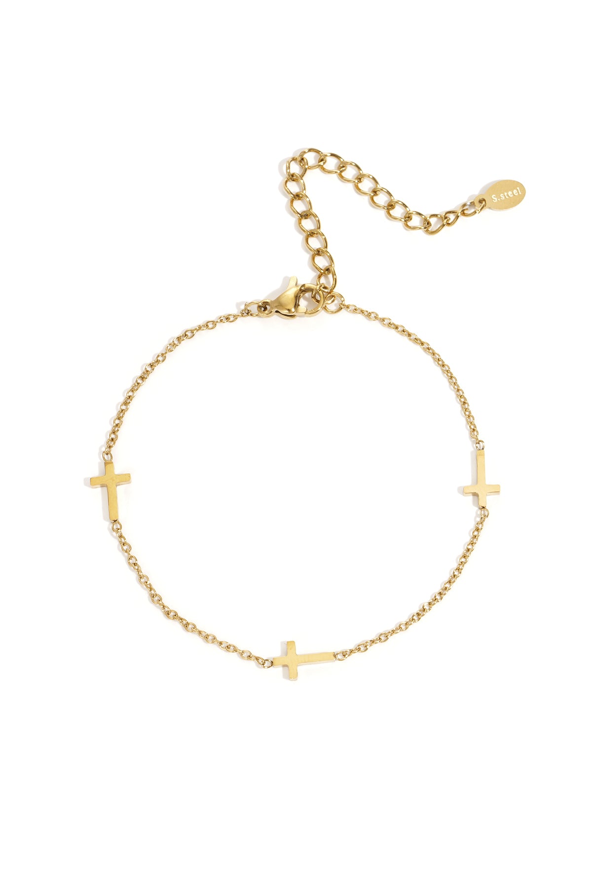 Gold Cruz bracelet with a rope-inspired textured design displayed on a white background from Sorea Fashion.