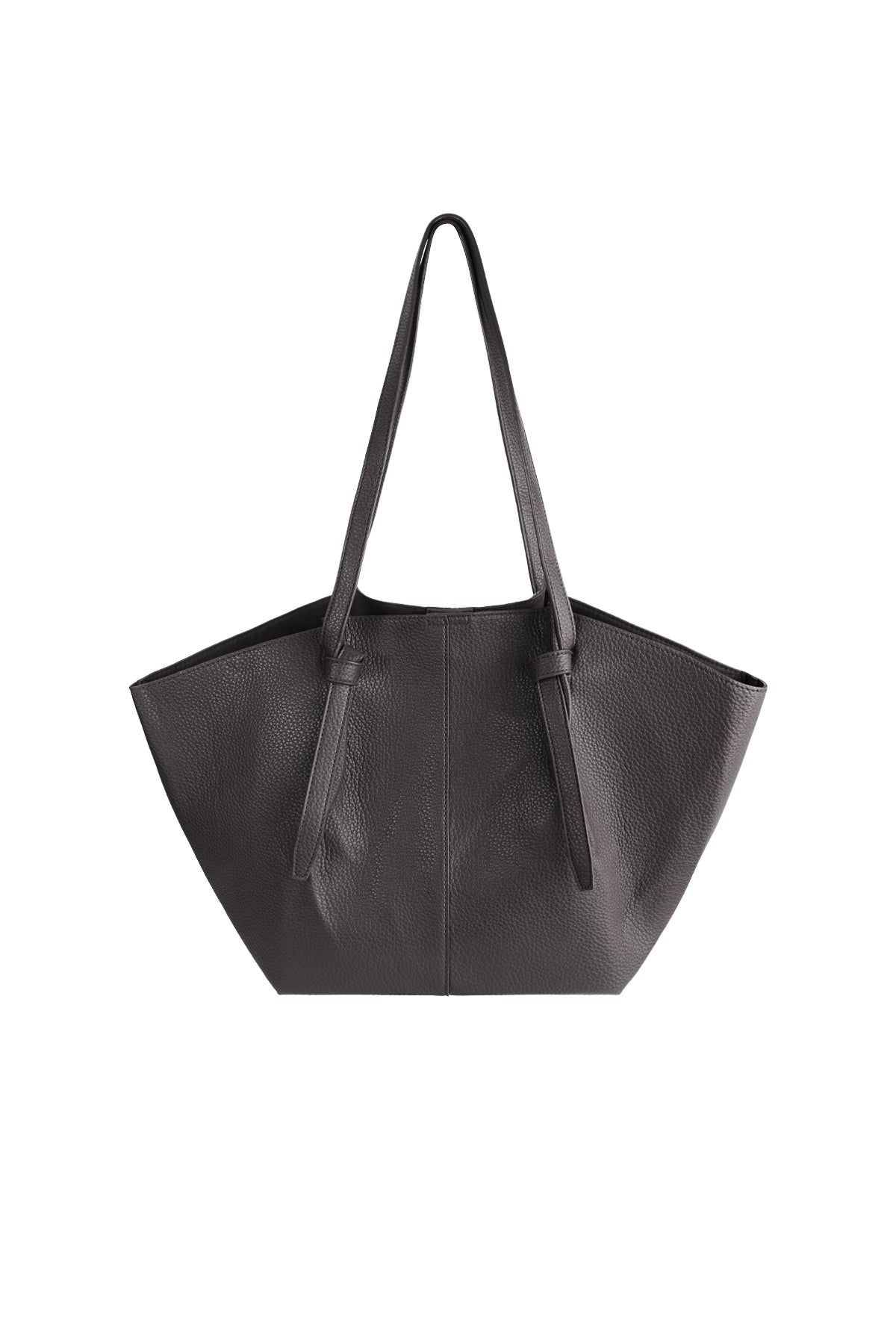 Dark brown Jayla handbag with a structured silhouette displayed on a white background from Sorea Fashion.