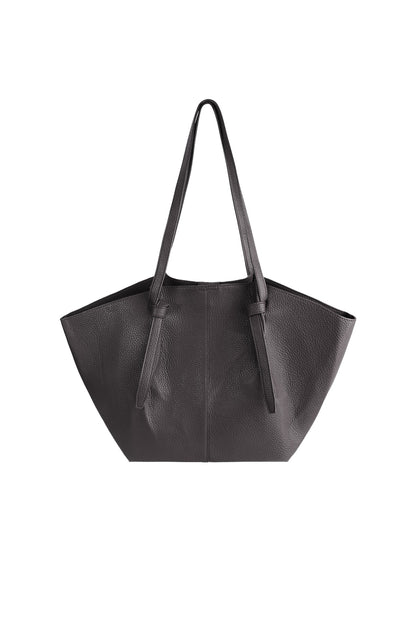 Dark brown Jayla handbag with a structured silhouette displayed on a white background from Sorea Fashion.