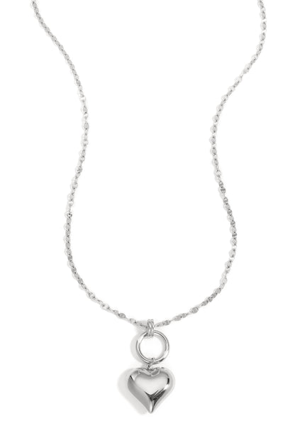 Silver Love necklace featuring a delicate heart-shaped pendant displayed on a white background from Sorea Fashion.